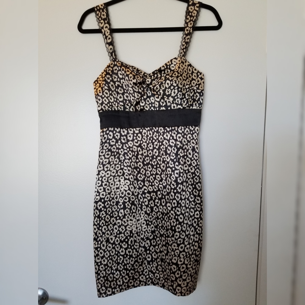 LAST CALL! GUESS Black and Gold Satin Dress